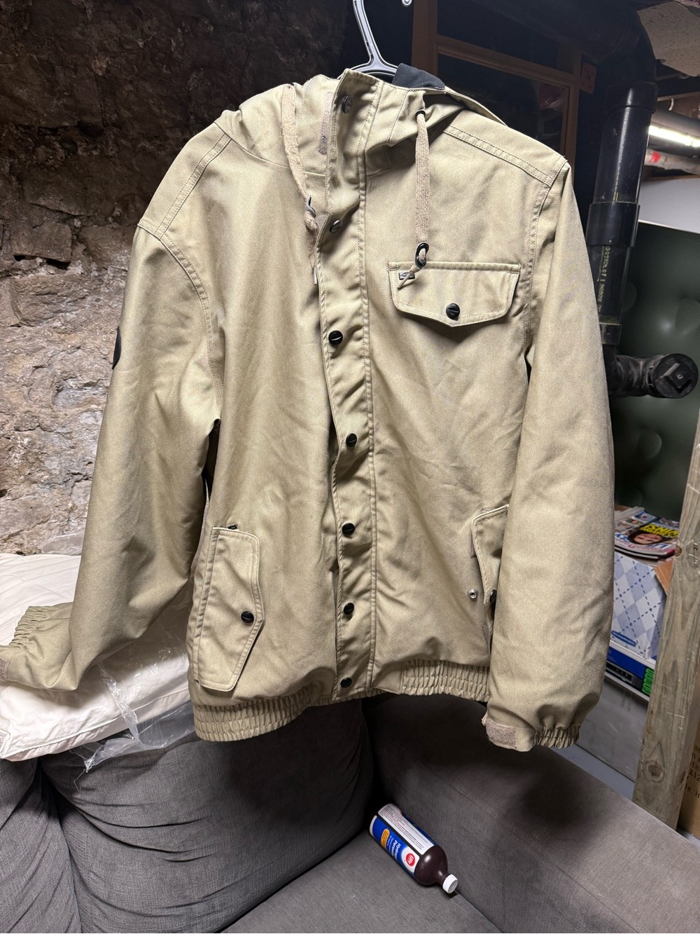 Empyre Surplus Co Outerwear Jacket Mens M Khaki Water Repellent Hooded Skate